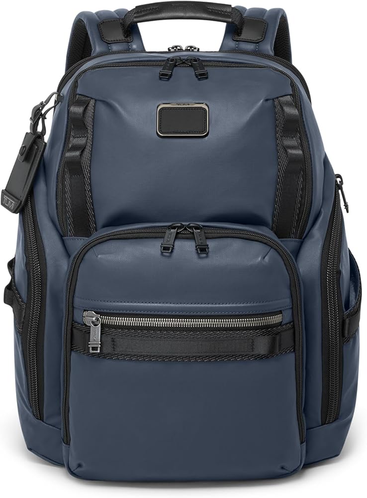 Amazon.com | Tumi Men's Search Backpack, Navy Coated Canvas, One